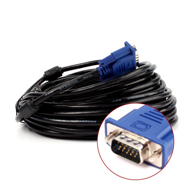 Trend-Universal Kabel VGA Male to Male 3+6 Pin 10M – Hitam