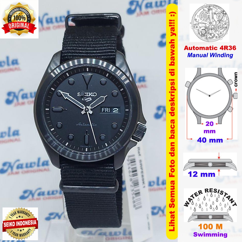 Seiko 5 Sports SRPE69K1 Automatic Full Black - Jam Tangan Pria SRPE69