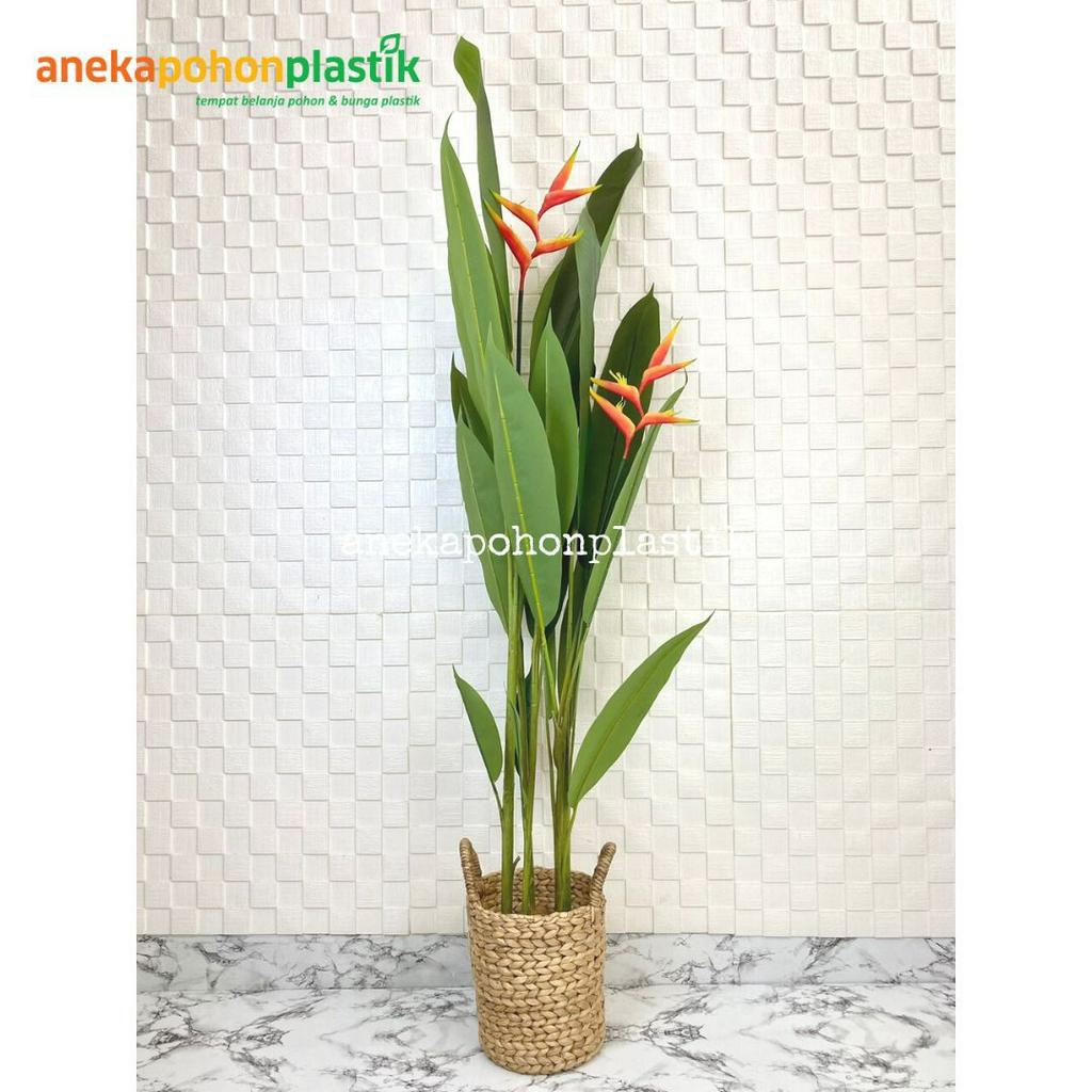 Pohon Artificial Pisangan Heliconia Bunga Bird Of Paradise T165 Latex  Cover Eceng Gondok Handle Dek
