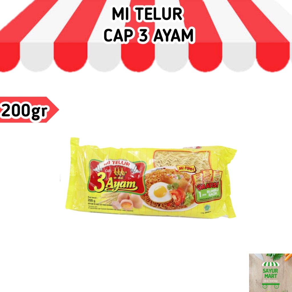 

Mie Telur Cap 3 Ayam 200gr