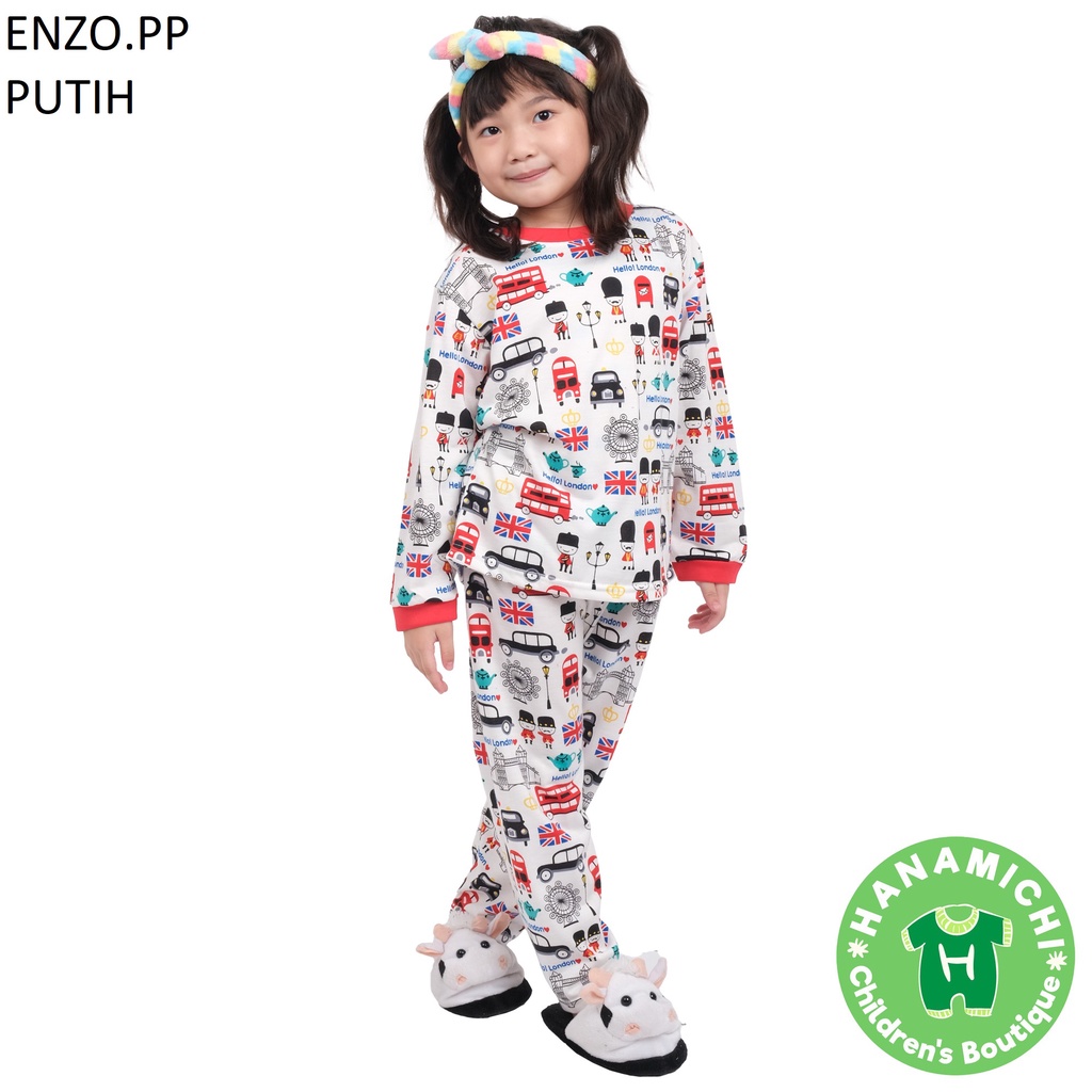 Hanamichi ENZO.PP Setelan Piyama Anak Lengan Panjang Motif Print