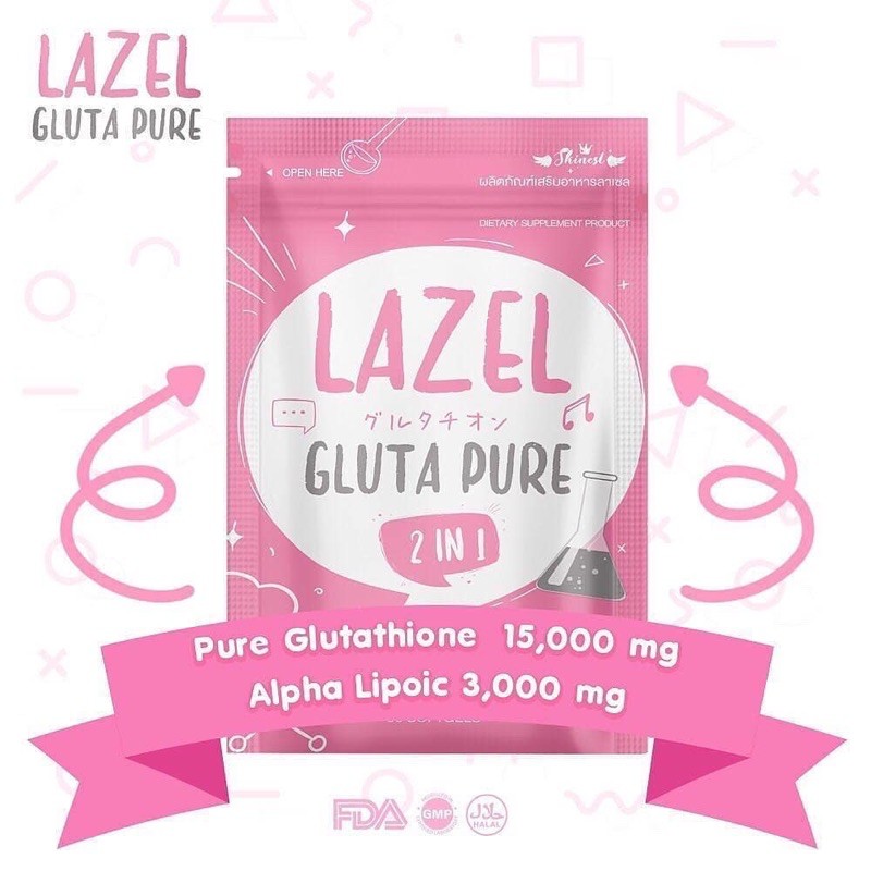 LAZEL GLUTA PURE 2IN1 - GLUTATHIONE WHITENING SUPPLEMENT ORIGINAL THAILAND