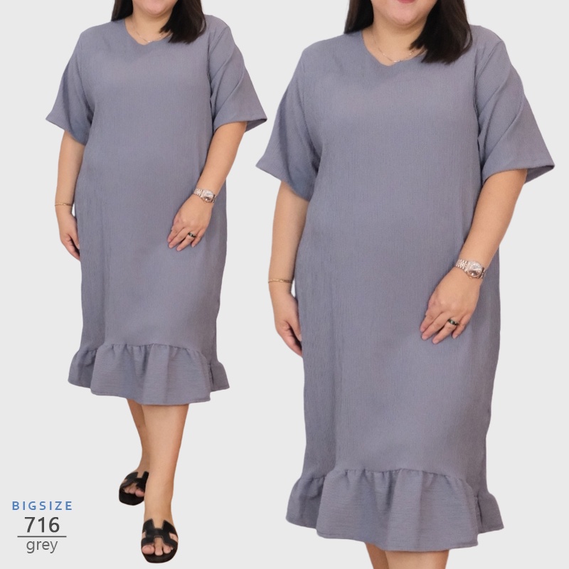 arenabelanja - Midi Dress Polos Wanita Jumbo Premium