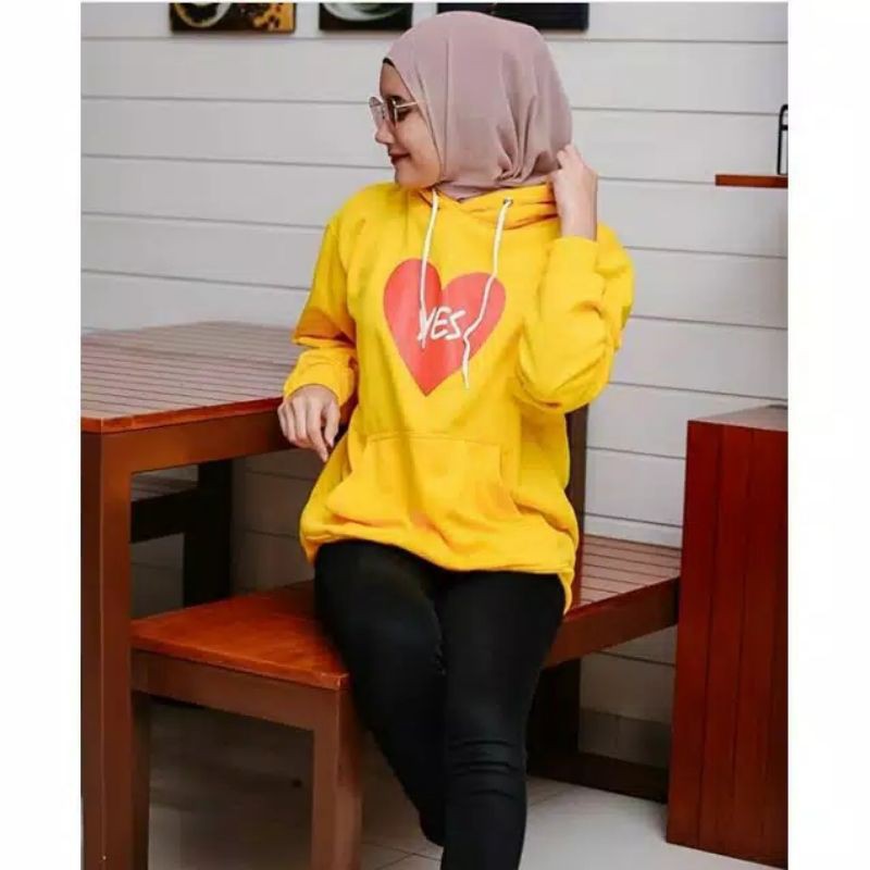 LOVE YES HOODIE || SWEATER HOODIE PRIA WANITA #LY