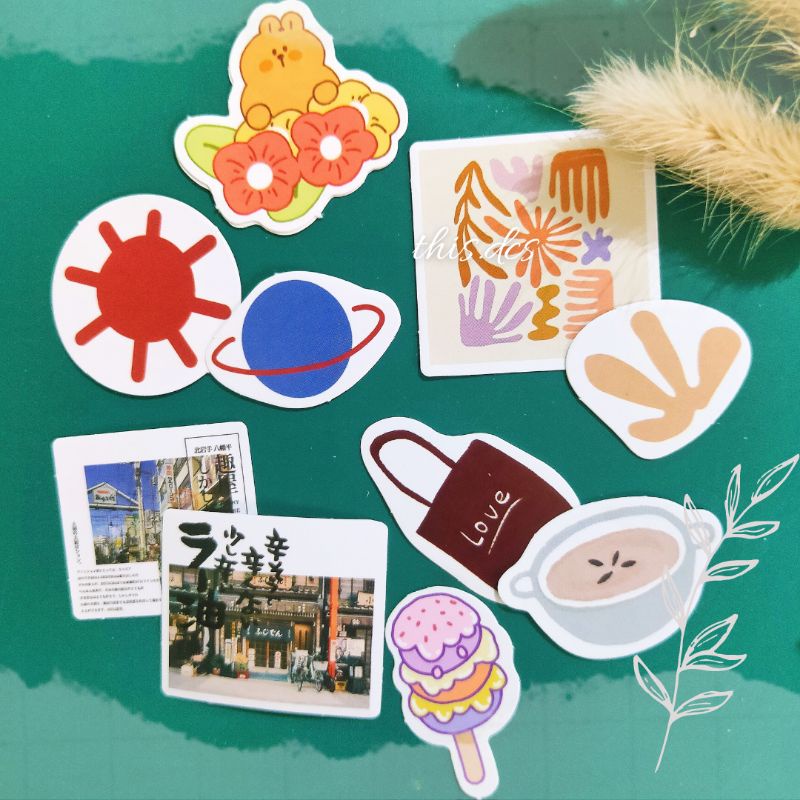 

SERI B - (5 pcs) Sticker DECO | Sticker Journal Diary Scrapbook | Stiker bujo retro