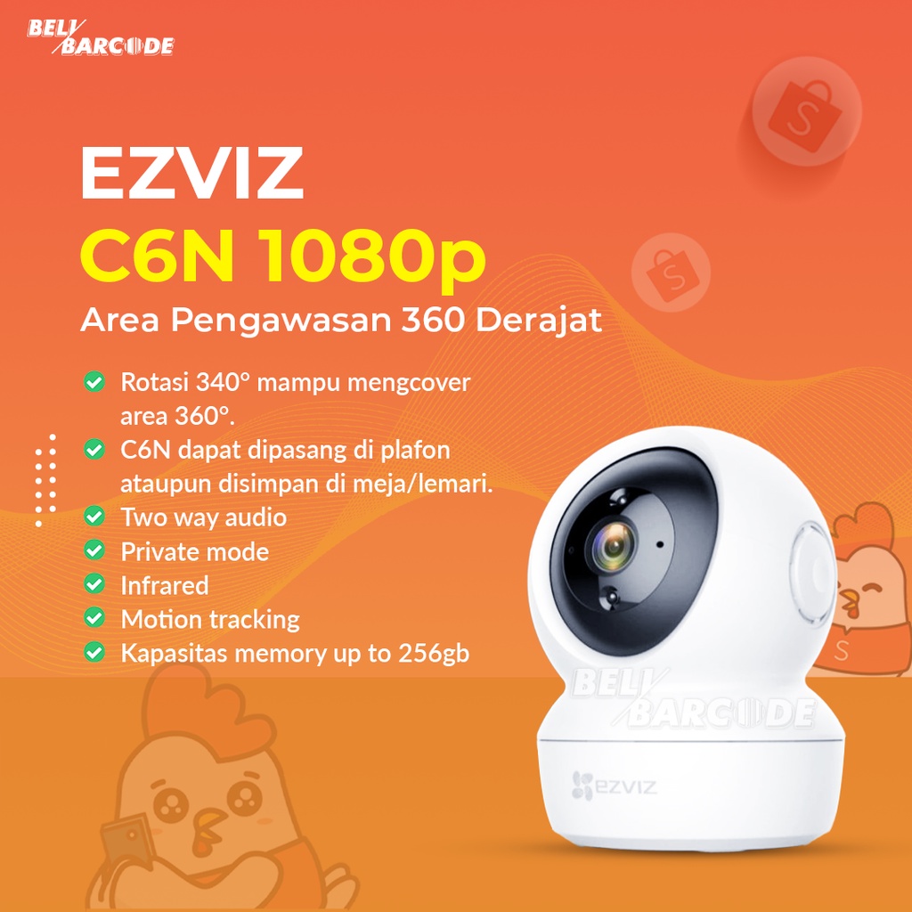 EZVIZ C6N CCTV CAMERA WIFI 2.4GHZ NIGHT VISION WITH TWO WAY TALK SPEAKER USB RJ-45