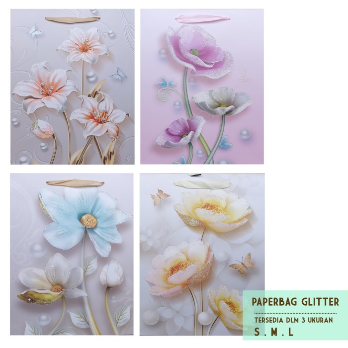 

NEW Lusinan Paper Bag korean flower | Tas Kertas korea bunga | Goodie bag - S
