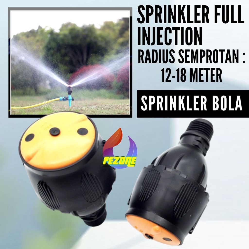 Sprinkler Bola Taman Otomatis Kepala Penyiram Air Taman Irigasi 360 ° Berputar FEZONE