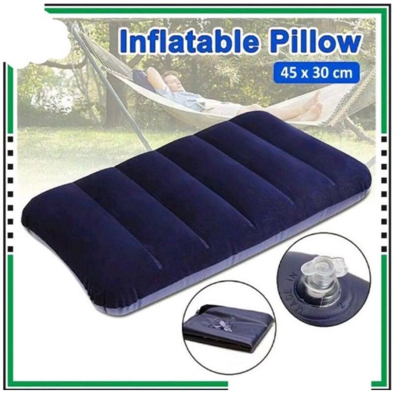 BANTAL TIUP SISIR BLUDRU VINLY PVC BESAR/PILLOW TRAVEL/BANTAL CAMPING