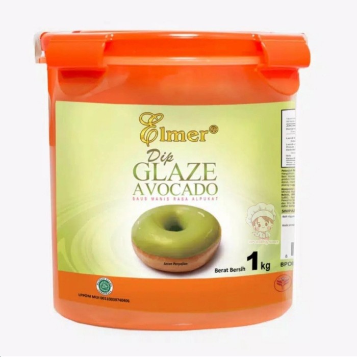 

Elmer Dip Glaze Avocado 1kg Topping Donat,Roti,Kue