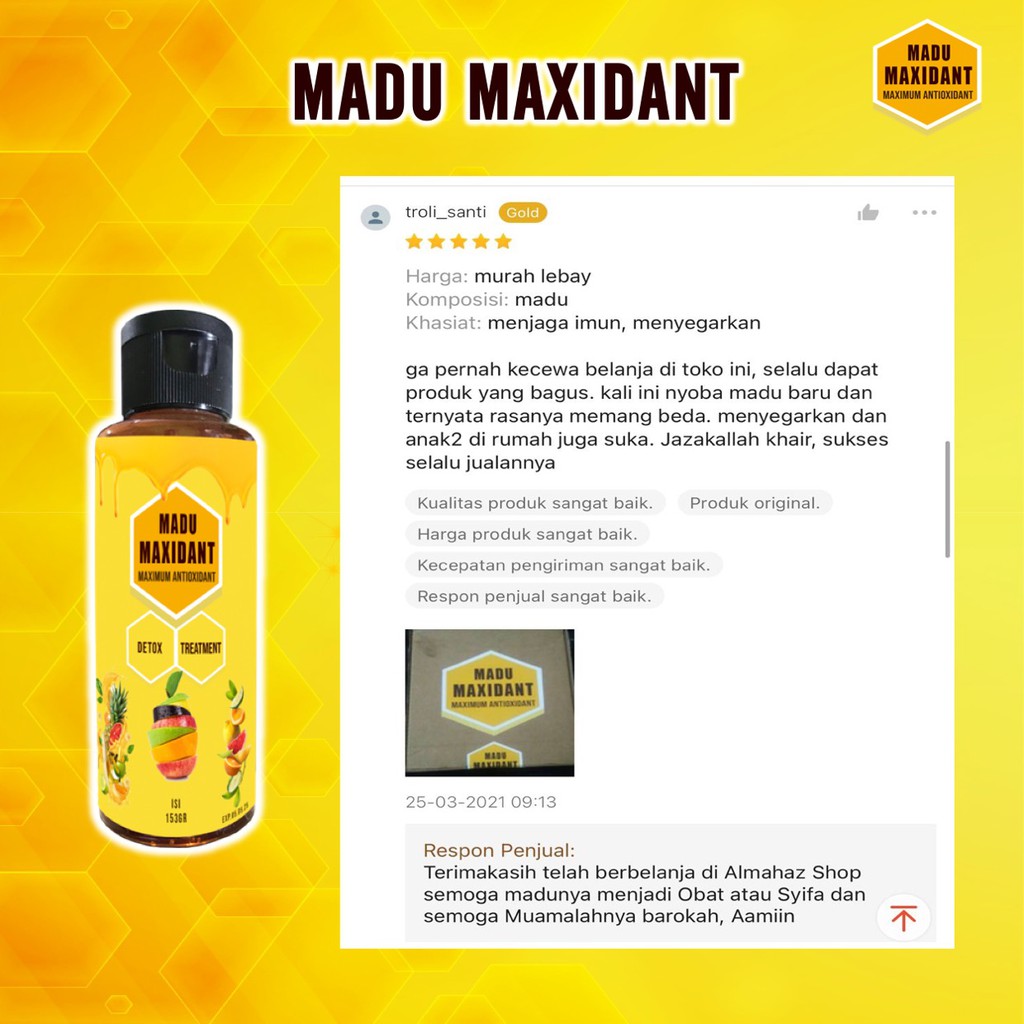 Madu Maxidant Almahaz 154 GR Madu Asli Madu Murni Madu Anak Madu Lemon