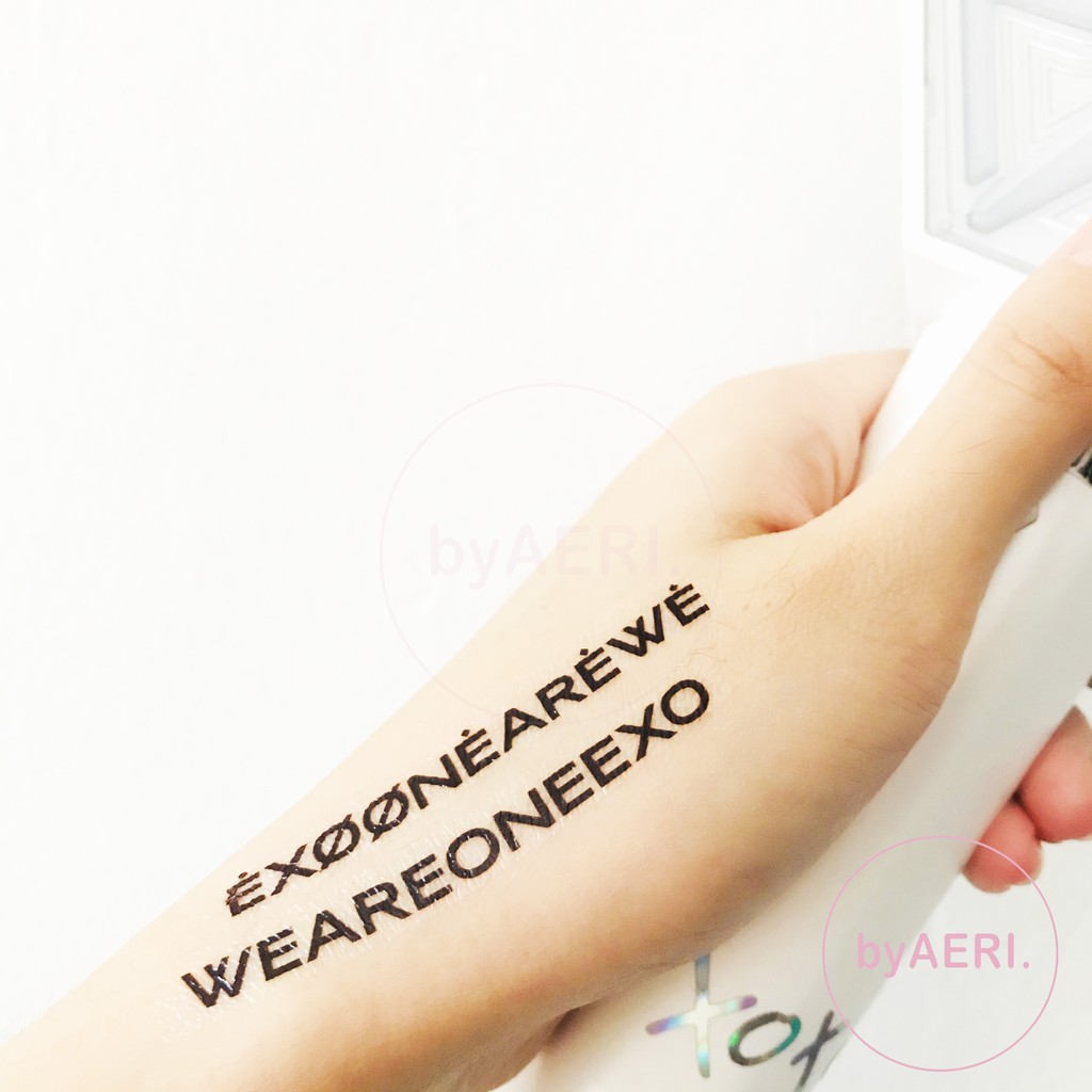 E X O LYRICS TEMPORARY TATTOO (NON-PERMANEN TATO) KPOP TATTOO