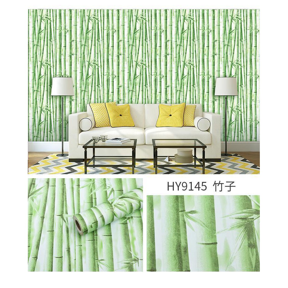 Stiker dinding minimalis motif bambu ukuran 45cm x 10 meter HY9145