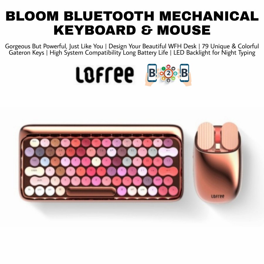 LOFREE KEYBOARD &amp; MOUSE SET - Bloom Bluetooth Mechanical