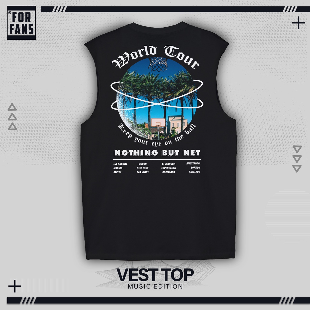 VEST / TANK TOP FOR FANS BASKETBALL WORLD TOUR - Nothing But Net BLACK