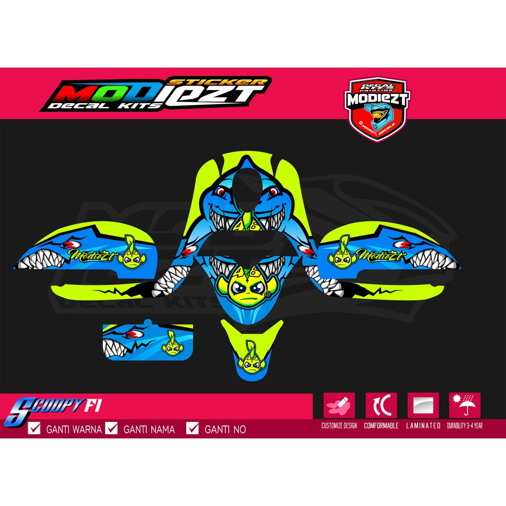 STIKER DECAL STRIPING CUTTING SCOOPY FI FREE STIKER