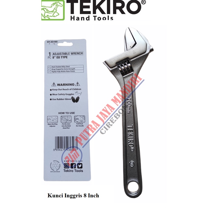 Tekiro Kunci Inggris 8 Inch / Kunci Inggris Adjustable Wrench 8 inch