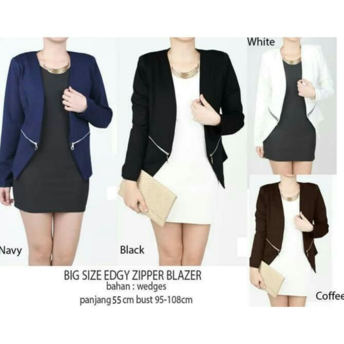 BLAZER HITAM BESAR / BLAZER BIG SIZE XL WANITA / BLAZER JUMBO WANITA Termurah