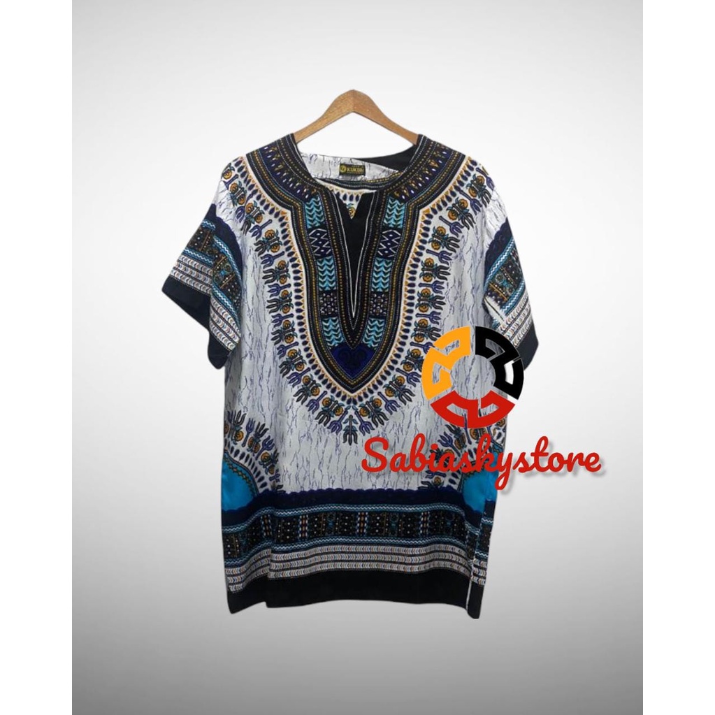 Baju Kaos Uje Motif Bangkok Dashiki Kombinasi