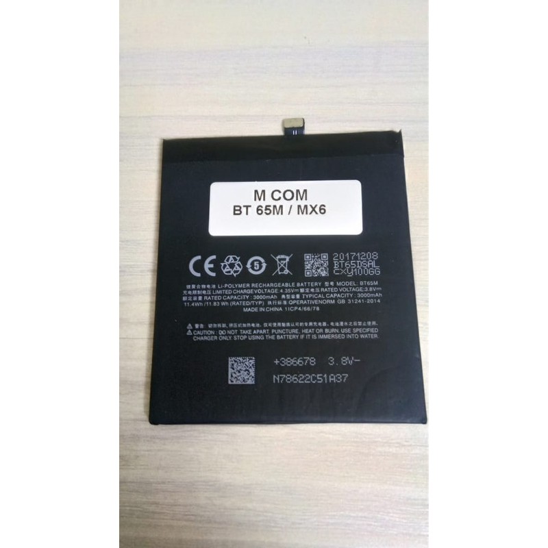 Battery Batre Baterai Mcom Meizu MX6 BT65M