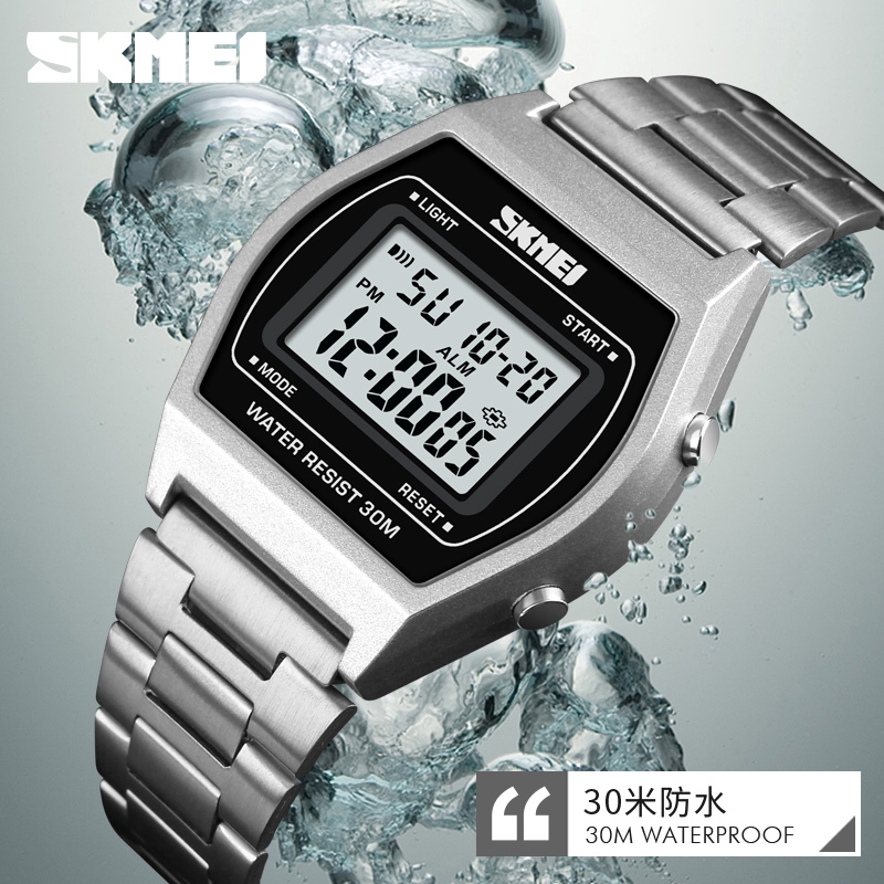 SKMEI 1328 Jam Tangan Pria Digital Stainless Steel WK-SBY