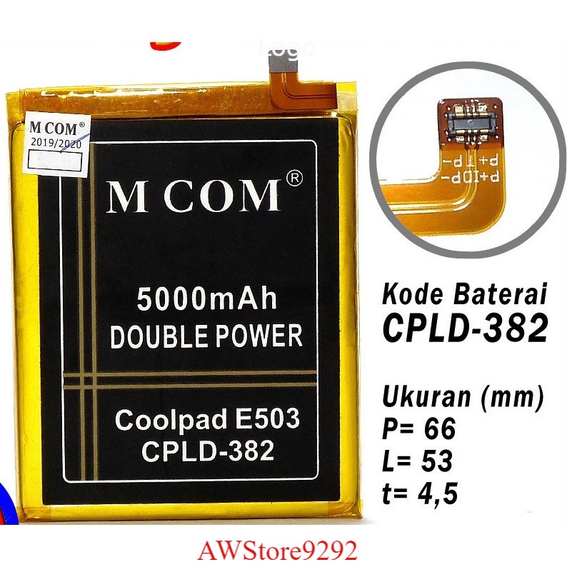 Mcom Battery Batre Baterai Double Power Mcom Coolpad Fancy 3 E503 CPLD-382 CPLD382 CPLD 382