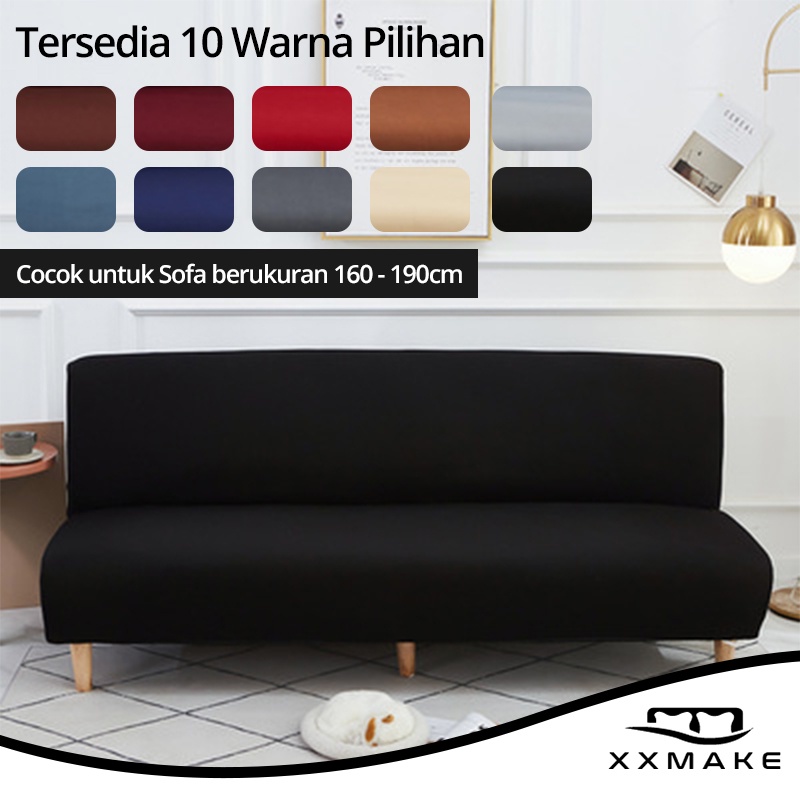 Jual XXMake Cover Sofa Bed Polos Elastis Tahan Kotoran Motif Polos Sarung Sofa Bed Without