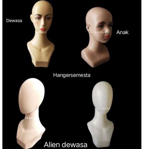 PATUNG KEPALA ANAK,BAYI DAN CEWEK DEWASA / DISPLAY HIJAB