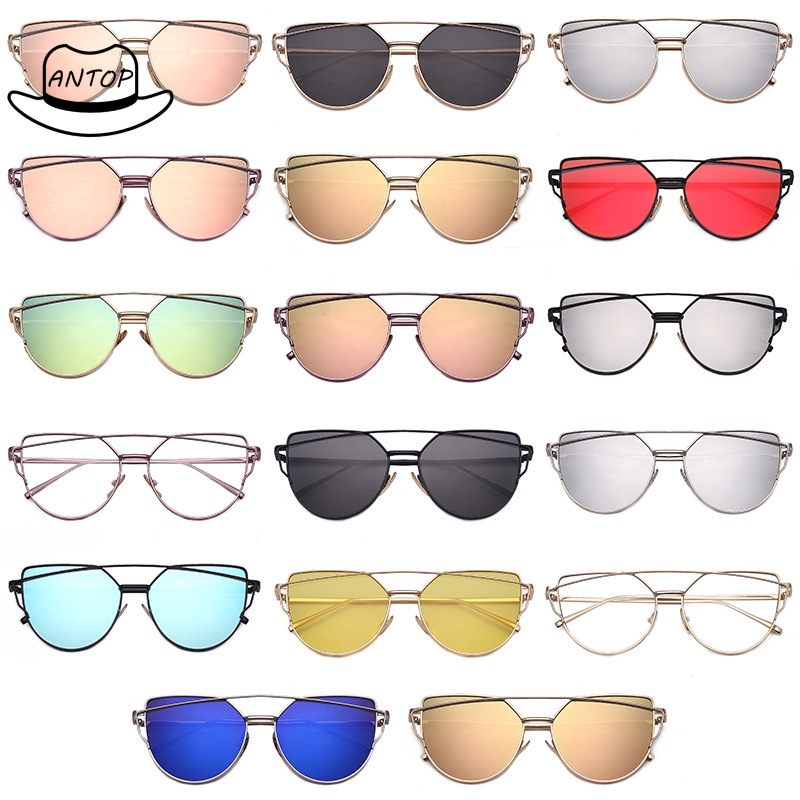 Antop！Wanita Kacamata Hitam Gaya Mata Kucing Metal Cat Eye Women Sunglasses