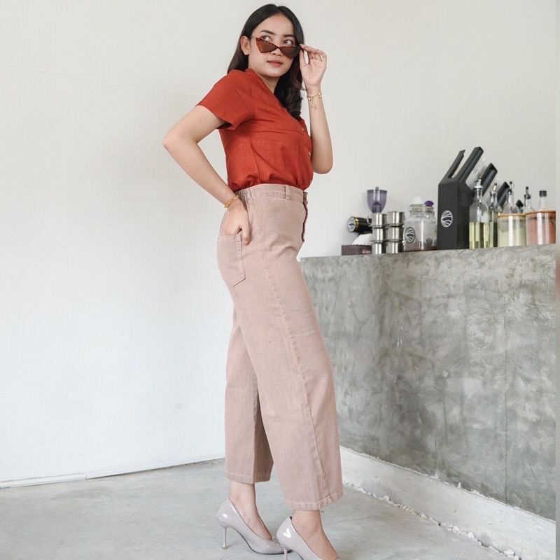 1KG MUAT 4PCS | CELANA KULOT JEANS HIGHWAIST HITS SELEBGRAM FASHION WANITA