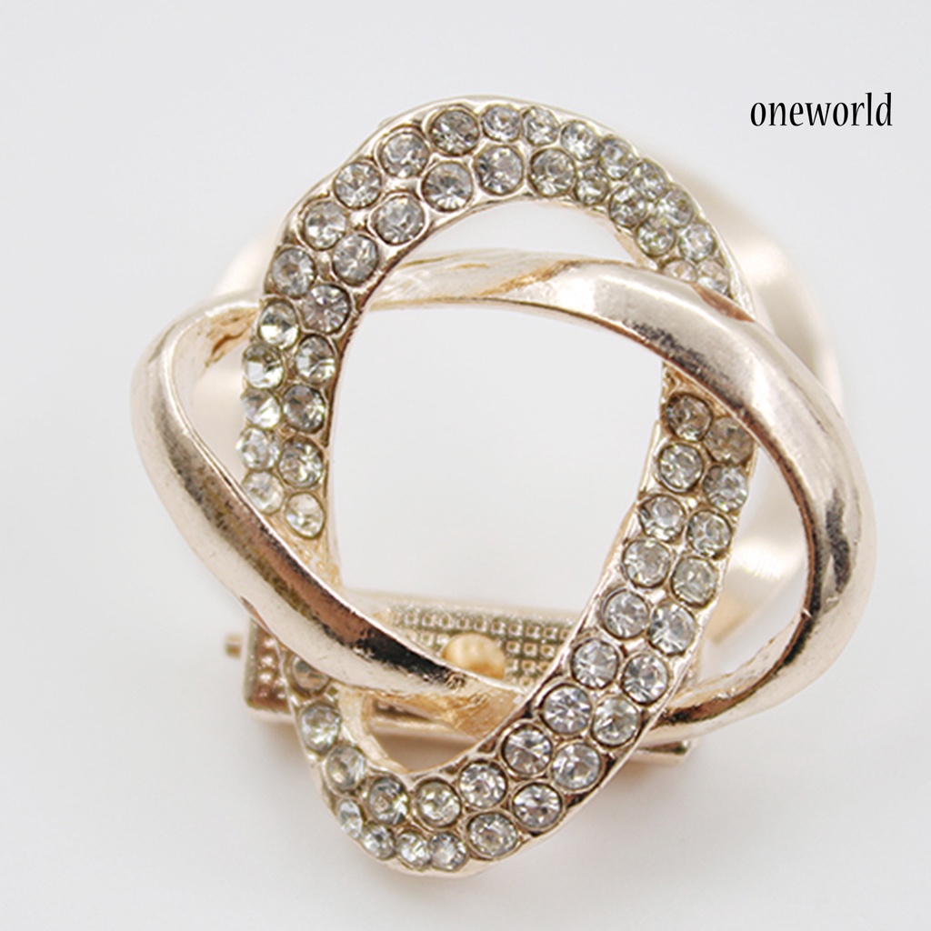 OW@ Brooch Gold-plated Sturdy Gold-plated Alloy Women Scarf Holder Ring for Daily Wear