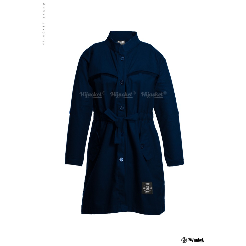 Hijacket Valeria Series Origilal Jaket Hijabers Bahan 100% Baby Canvas Asli-NAVY