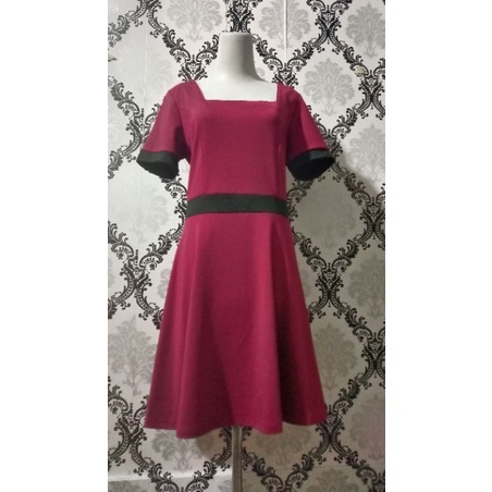 Dress Second / PL Kerah segi Empat