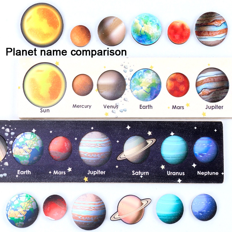 Mainan Puzzle Tata Surya Matahari Bumi Bahan Kayu Untuk Edukasi Anak