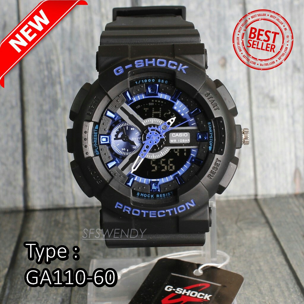 JAM TANGAN PRIA GSHOCK CASIO GA 110 BISA DI BAWA BERENANG GS HITAM MERAH HITAM GOLD HITAM BIRU