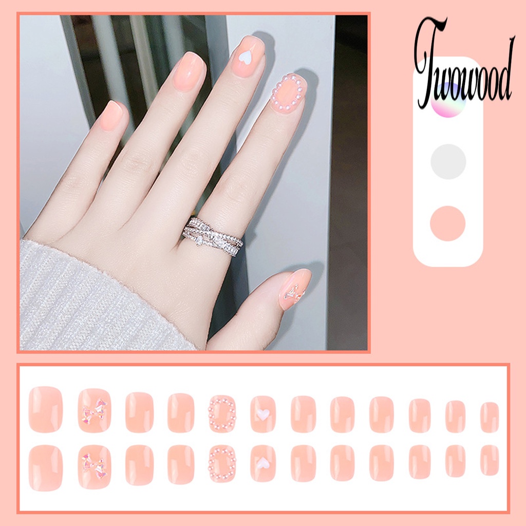 Twowood 1 Set Kuku Palsu Bahan ABS Anti Pudar Untuk Nail Art DIY