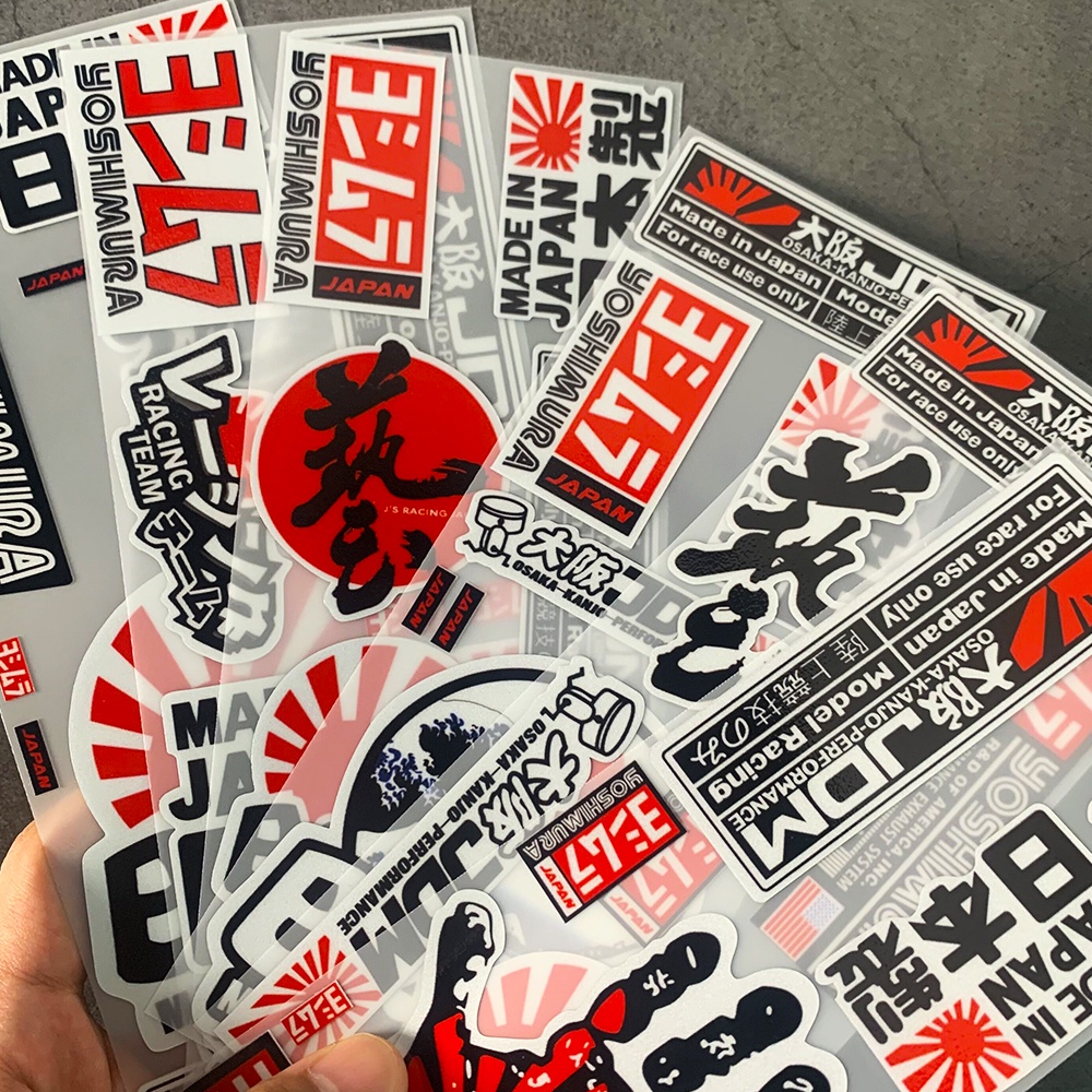 JDM Stiker Sepeda Motor Yoshimura Stiker Helm Reflektif Osaka Stiker Gaya Jepang