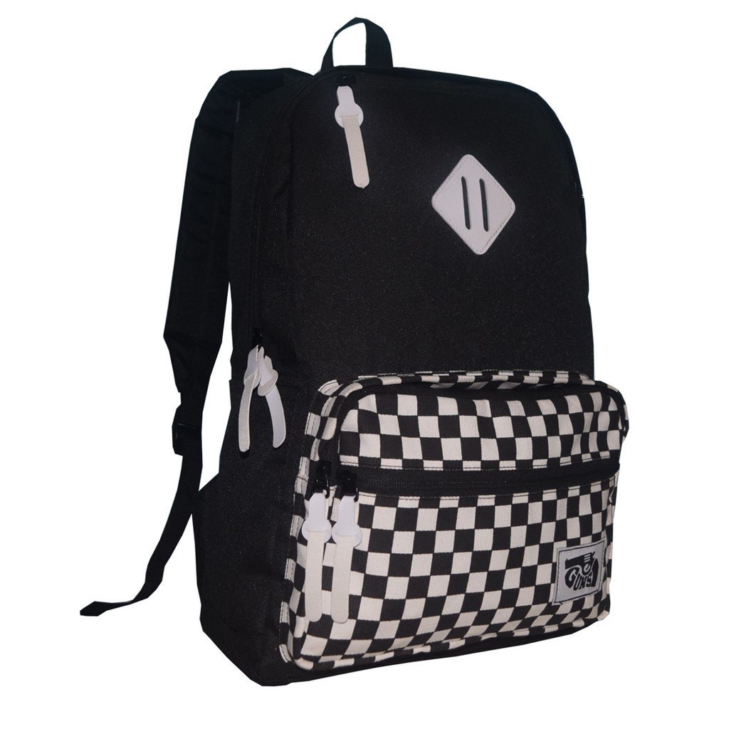 COD - Tas Sekolah Pria Tas Ransel Pria Tas Punggung Pria Tas Distro Pria Backpack Motif Catur Keren