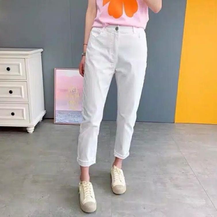 Tren Kekinian.. GFS BOYFRIEND PUTIH//CELANA BOYFRIEND PUTIH POLOS//CELANA WANITA