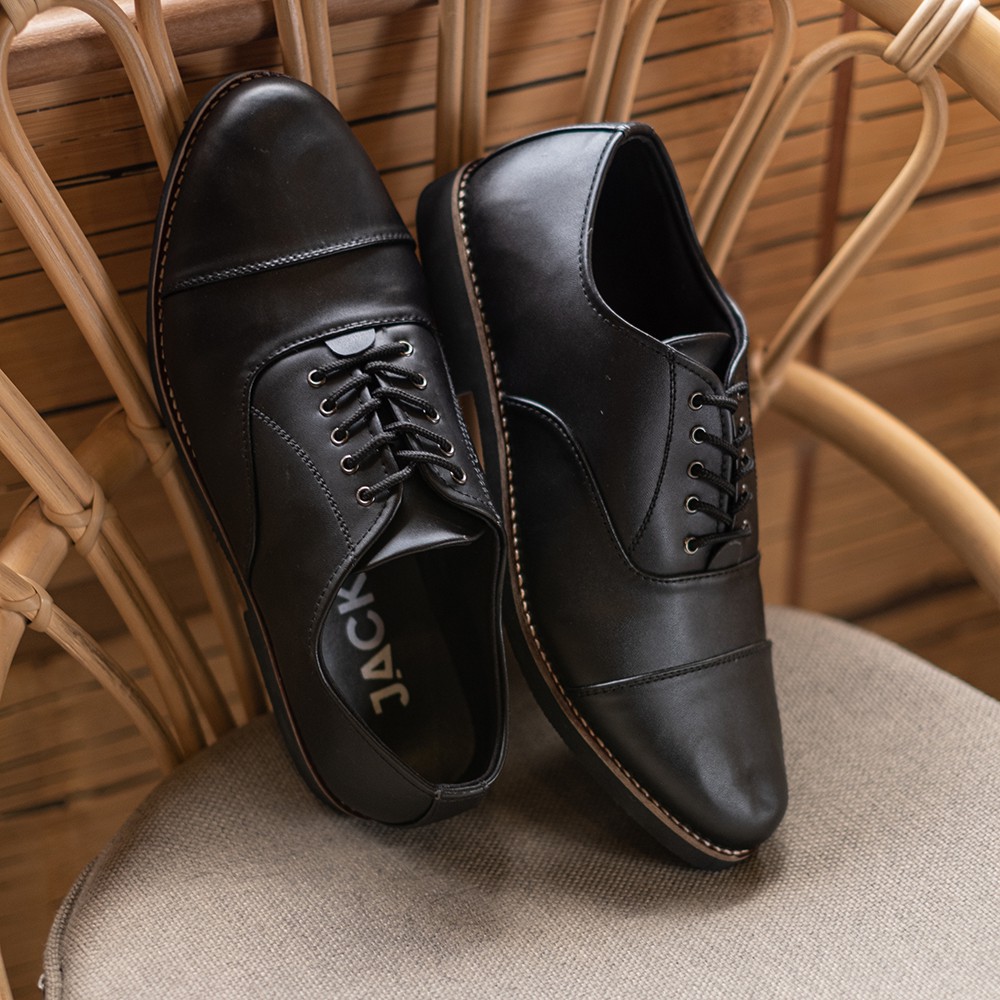 HARRISON BLACK |ManNeedMe x Jack| Sepatu Oxford Pria | Pantofel Formal