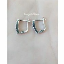 (COD)Anting jepit fashion wanita remaja dan dewasa kotak perak asli 925/silver lapisan emas putih murni.