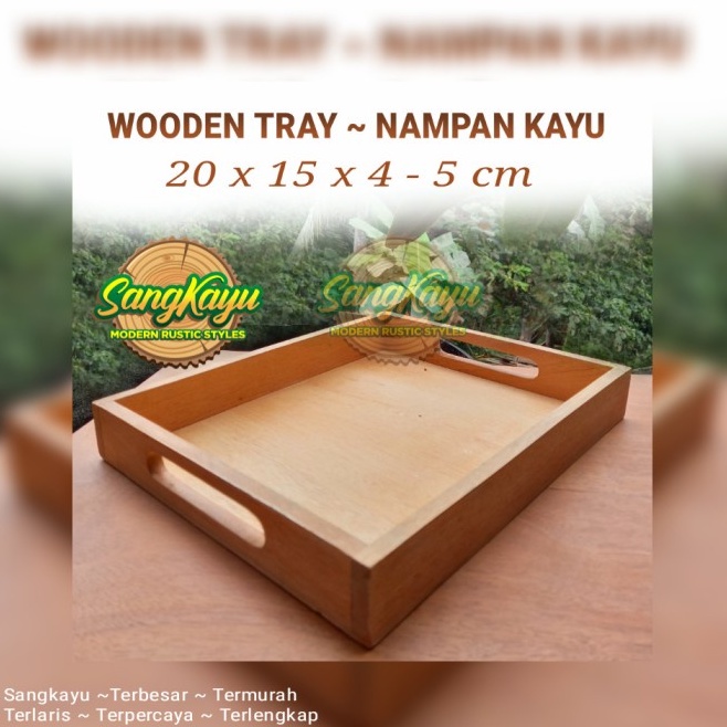 TERMURAH Nampan kayu 20x15cm nampan kotak seserahan baki kayu tray