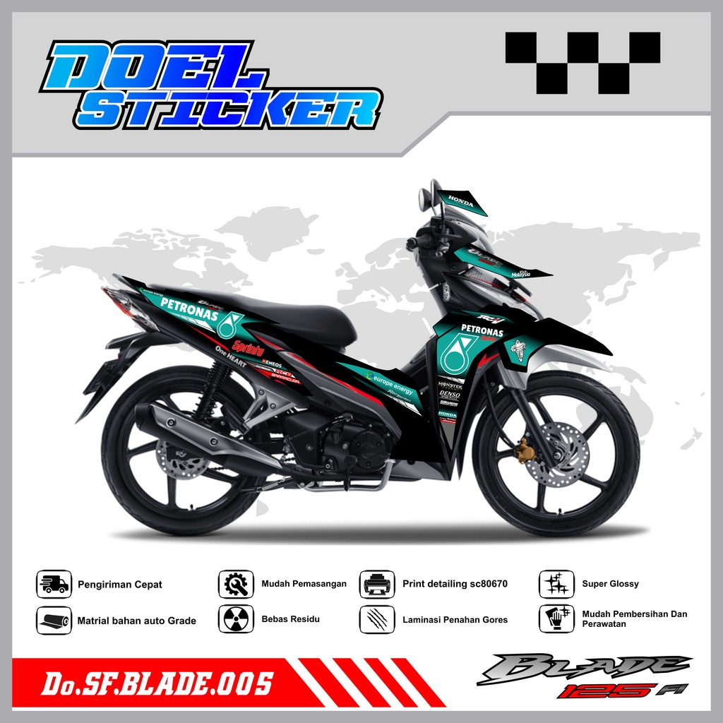 STICKER STRIPING BLADE NEW 125 - STICKER STRIPING LIST VARIASI HOLOGRAM , CROME BLADE NEW 125 DOEL 005