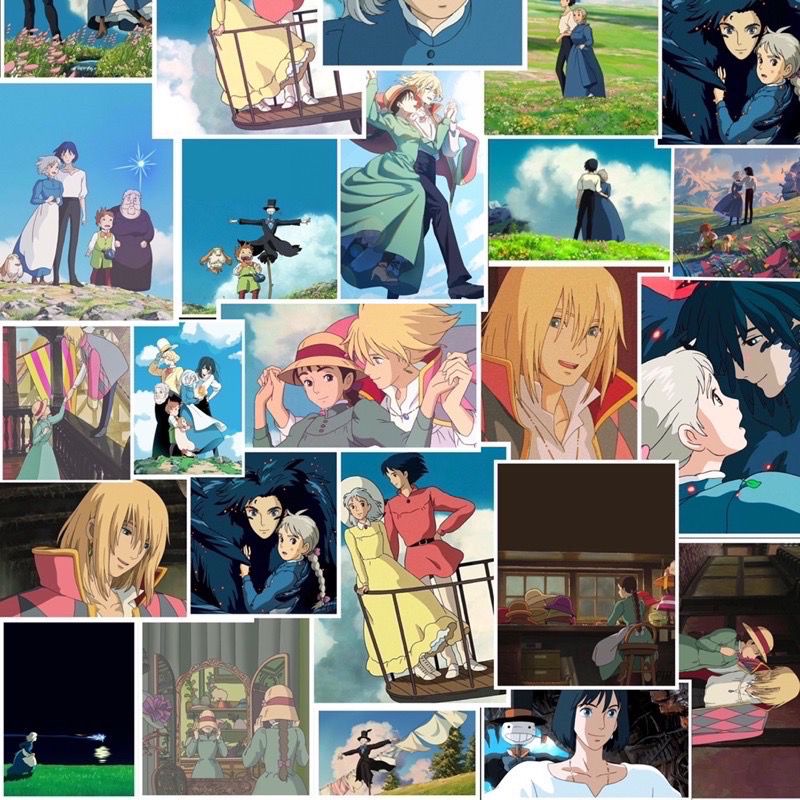 

STIKER HOWL'S MOVING CASTLE 50 PCS BENTUK POSTER TAHAN AIR