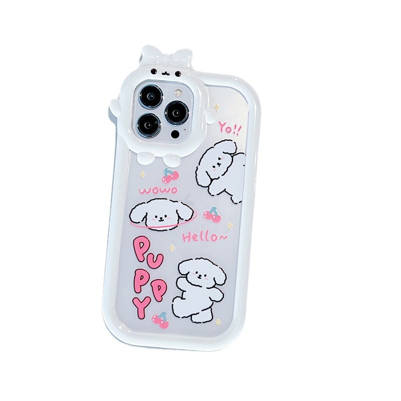 Case Silikon Motif Anak Anjing Warna Putih Susu Untuk Iphone 13pro Max Apple x 12 11 x xr xs