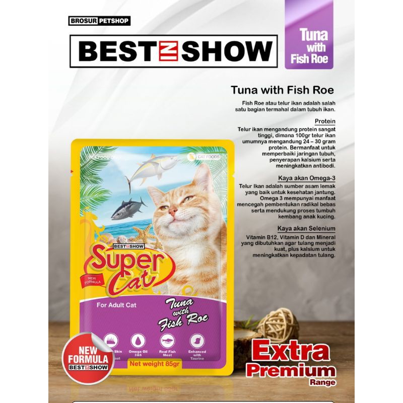 Supercat Makanan Basah Kucing Adult Kitten Sachet Pouch 85gr Super Cat 85 gr