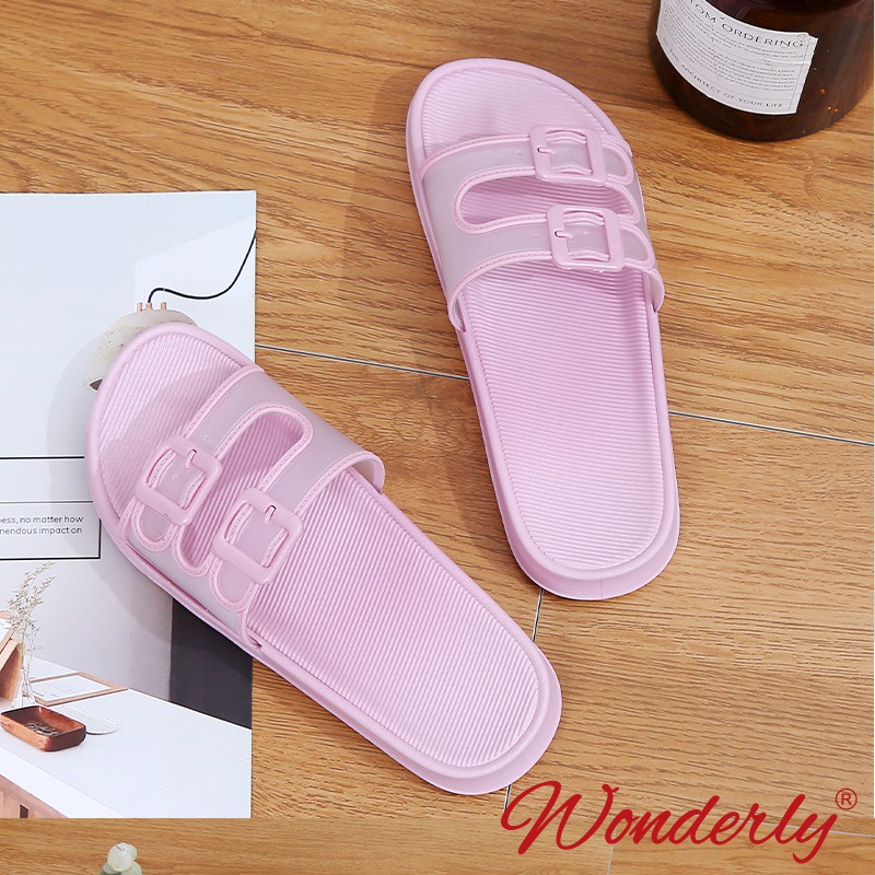 Sendal Selop Karet Jelly Wanita Wonderly Sandal Slop Jelly Cewek l V202-38