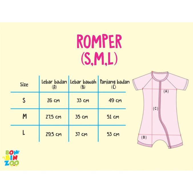 Romper BonBinZoo 0-3 tahun Motif Granit / Jumspuit Bayi / Sleepsuit Resleting part 2