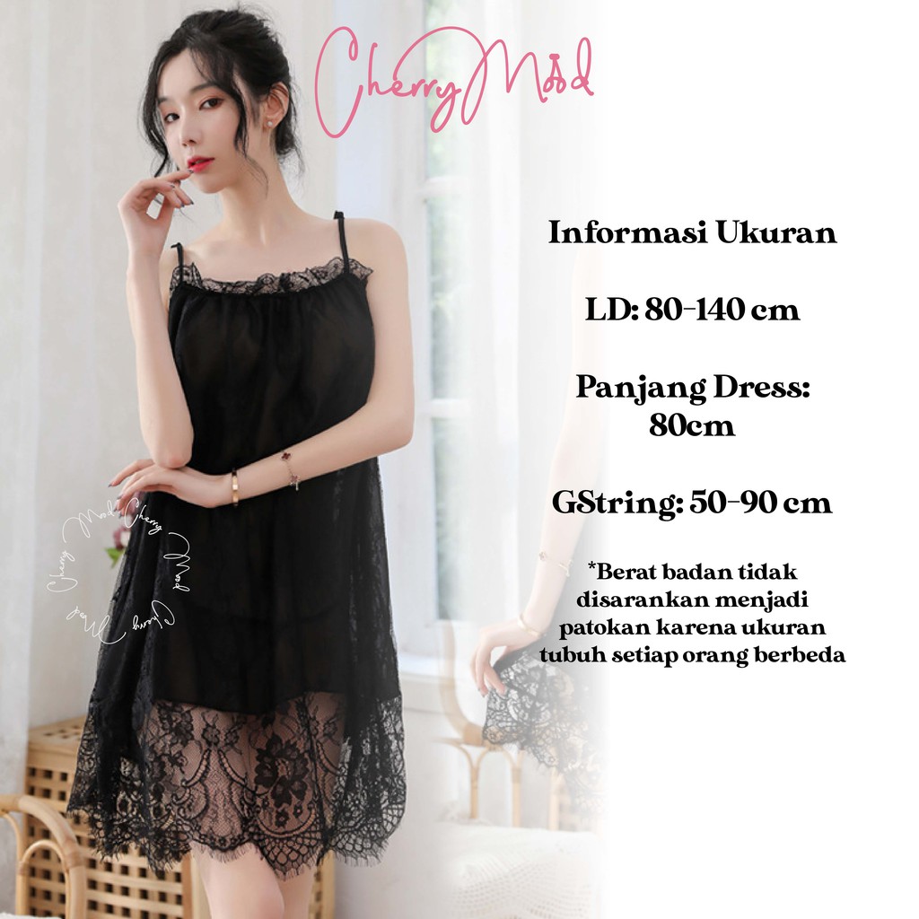 GERBERA Lingerie Sexy Dress Jumbo Renda Premium Baju Tidur Wanita Big Size Baby Doll Daster All Size Baju Dinas Depan Suami Sleepwear G-string Termurah Baju Malam Pertama Terbaru Pakaian Dalaman Wanita-1