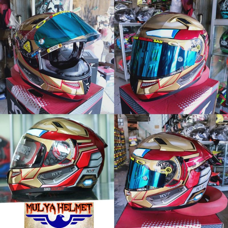 Helm KYT K2R IRON MAN Paket Ganteng [Bisa COD]